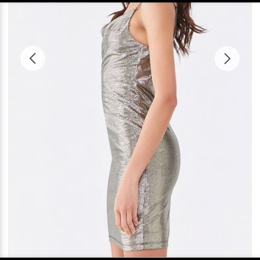 Gold Shiny Draped Disco Dress size L - Picture 14 of 14